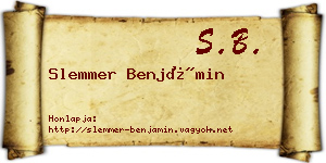 Slemmer Benjámin névjegykártya